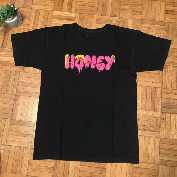 Honey Other - Vintage Honey Skateboard Black Shortsleeve Graphic T Shirt Streetwear